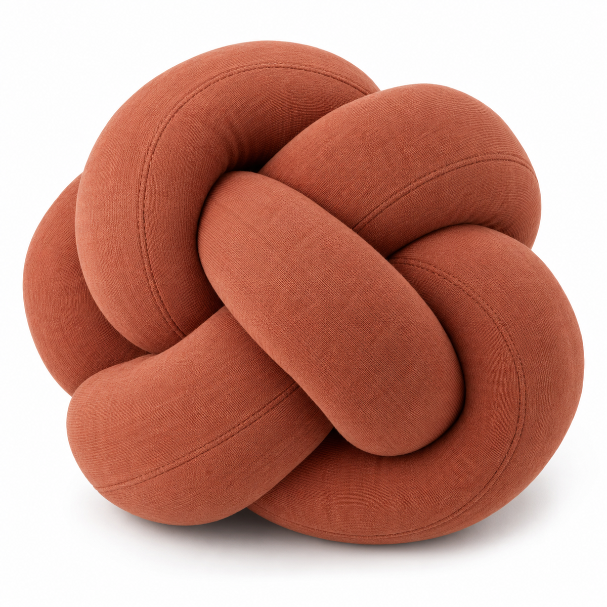 Knotenkissen aus textilem Schlauch, terrakotta, ca. 30 cm