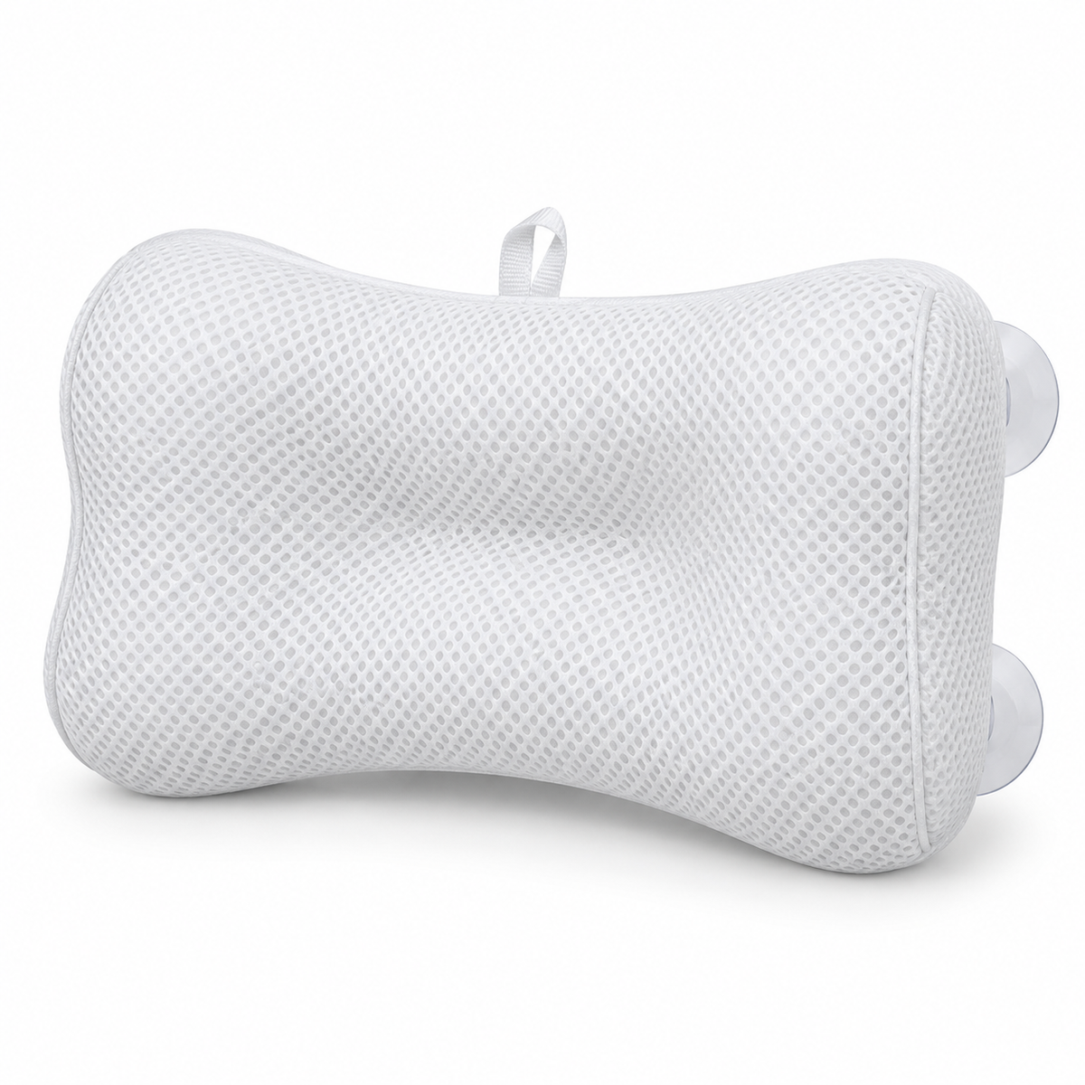 Badewannenkissen aus Polyester-Mesh mit Saugnäpfen, 30 × 20 cm