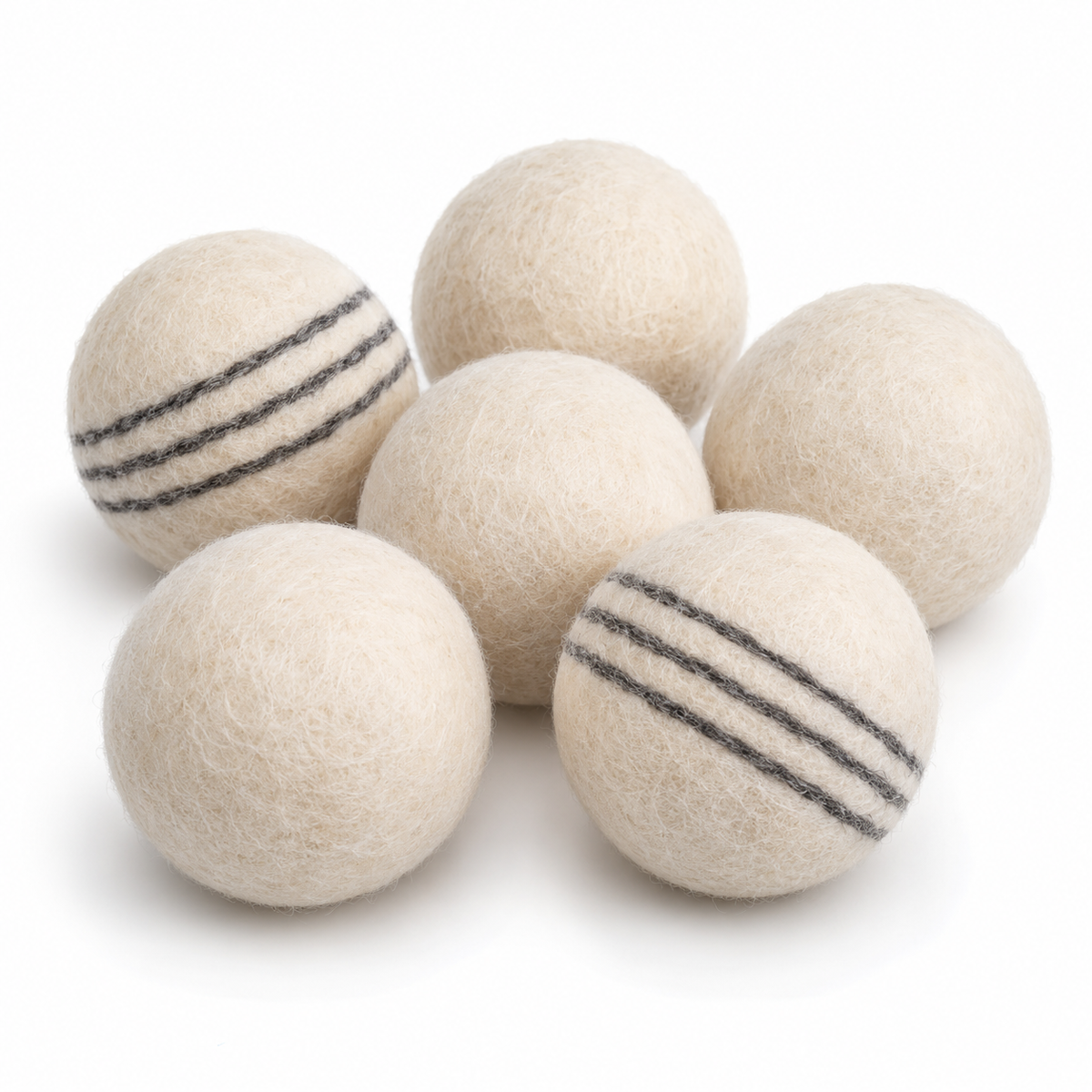 Wolltrocknerbälle aus 100 % Wolle, 6er-Set, ca. 7 cm